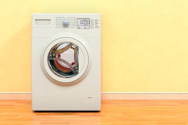 Tvättmaskin Rummet Nära Vägg Rendering — Stockfoto