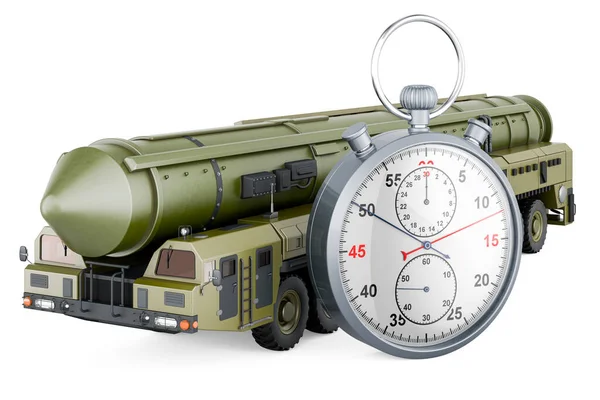 Scud Missile Mobile Short Range Ballistic Missile System Stopwatch Rendering — Stock Photo, Image