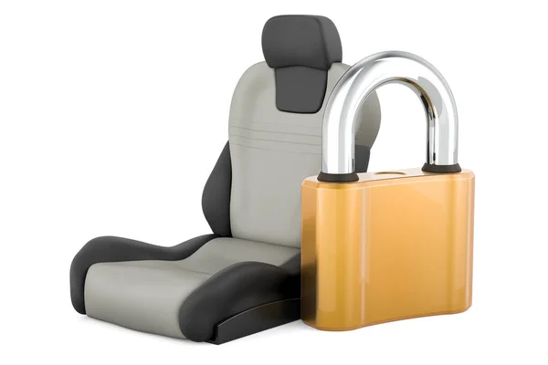 パドック付きレザーバケットシート自動 白い背景に隔離された3Dレンダリング — ストック写真