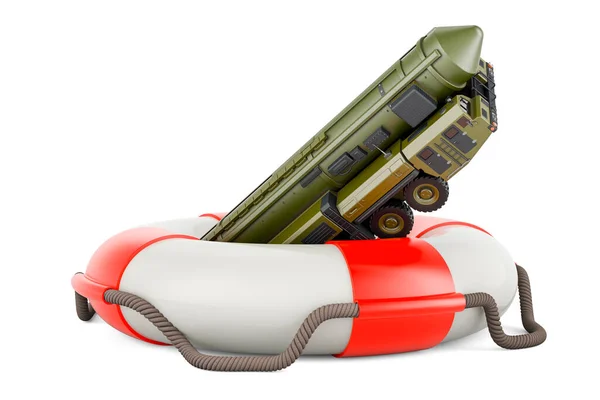 Scud Missile Mobile Short Range Ballistic Missile System Lifebuoy Rendering — Stock Photo, Image