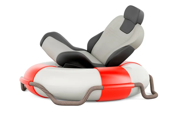 Leather Bucket Seat Auto Lifebuoy Rendering Isolated White Background — Stock Photo, Image