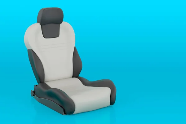 One Leather Bucket Seat Car Seat Blue Backdrop Rendering — Stock Photo, Image