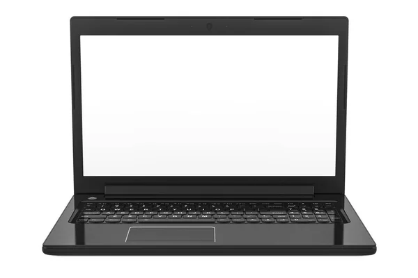 Laptop Front View White Screen Rendering Isolated White Background — Stock Photo, Image