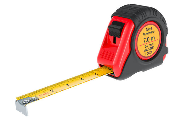 Tape measure, 3D rendering isolated on white background