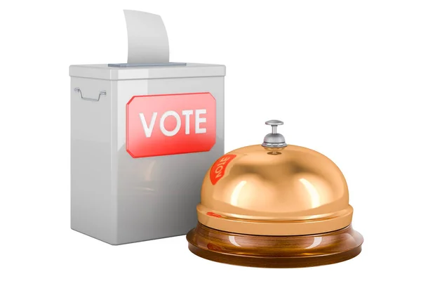 Wahlurne Mit Empfangsglocke Darstellung Isoliert Auf Weißem Hintergrund — Stockfoto