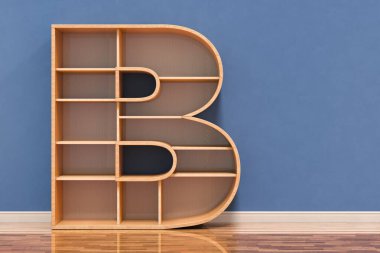 B harfi iç kısımda kitaplık olarak, 3B oluşturma