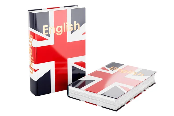 Kursy Języka Angielskiego Podręczniki Języka Angielskiego Renderowanie Białym Tle — Zdjęcie stockowe