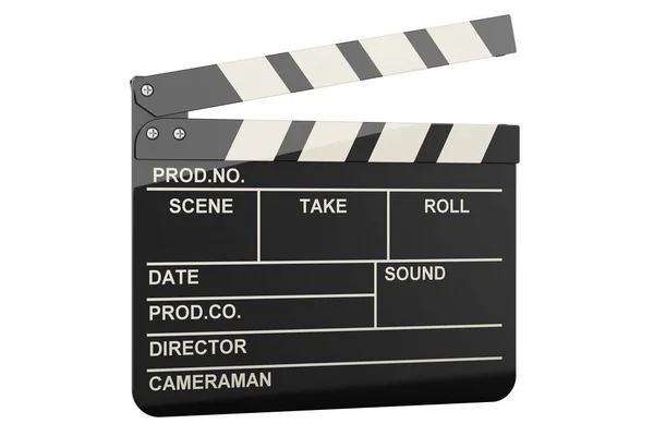 Clapperboard Movie Clapper Rendering Isolated White Background — Stock Photo, Image
