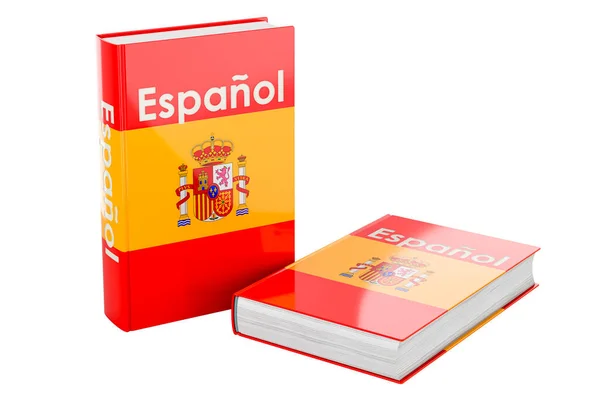 Spanish Language Courses Spanish Language Textbooks Rendering Isolated White Background — Stock Photo, Image