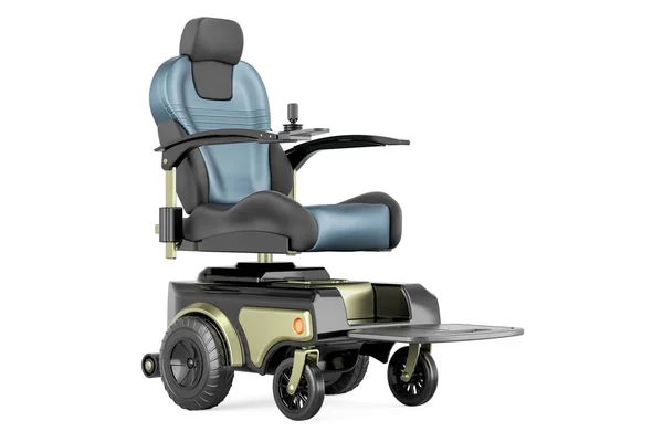 モーターを備えられた電力椅子 移動式スクーター 屋内電動椅子 白い背景で隔離される3Dレンダリング — ストック写真