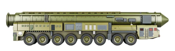 Missile Scud Sistema Missilistico Balistico Mobile Corto Raggio Vista Laterale — Foto Stock
