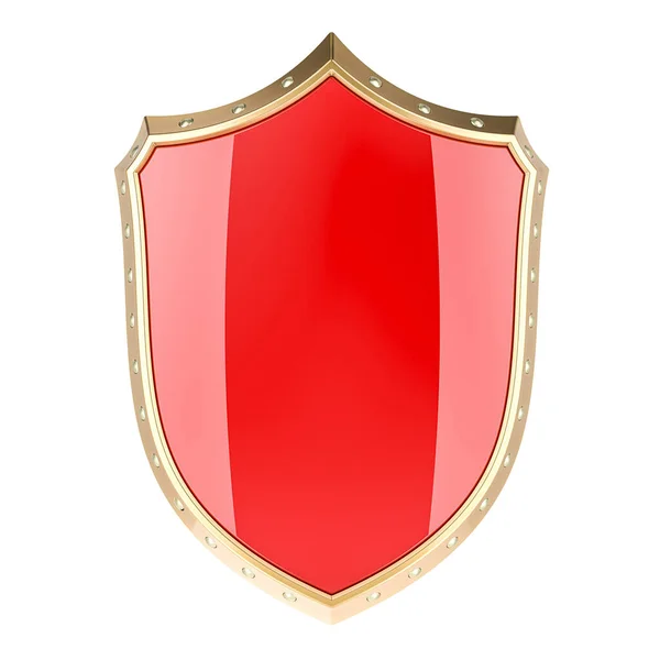 Escudo Rojo Representación Aislada Sobre Fondo Blanco —  Fotos de Stock