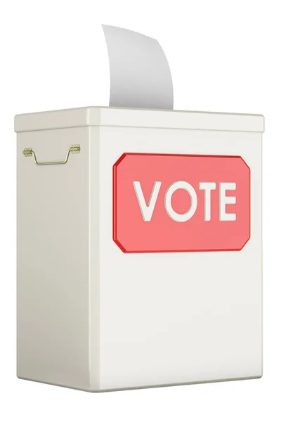 Election Ballot Box Voting Box Rendering Isolated White Background — Stock Photo, Image
