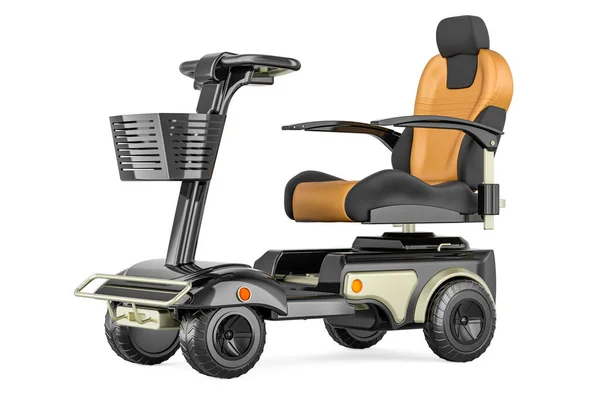 動力を与えられた移動式スクーター 4つの車輪の電動車椅子の移動式装置 白い背景で隔離される3Dレンダリング — ストック写真