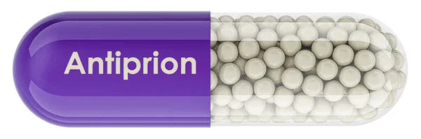 stock image Antiprion Drug, capsule with antiprion. 3D rendering isolated on white background