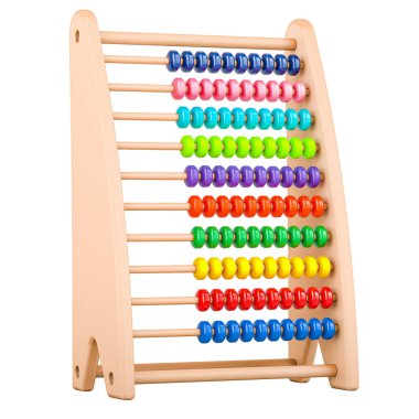 Oyuncak Abacus, beyaz arka plan üzerinde izole 3d render
