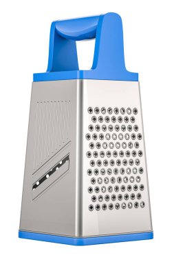 Öğütücü, mutfak aletleri. Beyaz arkaplanda 3B görüntüleme izole edildi