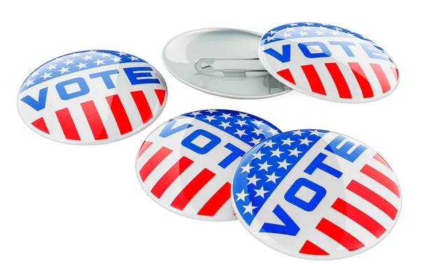 Vote Badges Election Usa Concept Rendering Isolated White Background — Stock Photo, Image