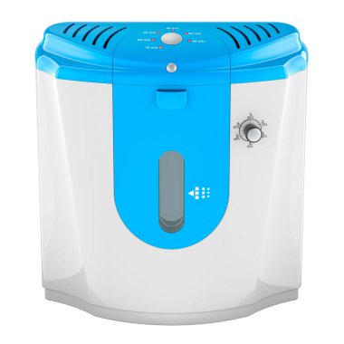 Taşınabilir Oksijen Yoğunlaştırıcı, beyaz arkaplanda 3D görüntüleme