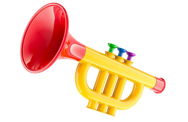 Trumpet Toy, 3D rendering isolated on white background
