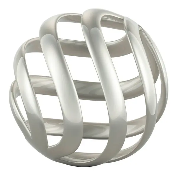 Metallic Abstract Sphere Logotype Rendering Isolated White Background — Stock Photo, Image