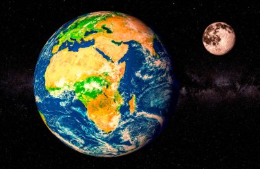 Uzayda Dünya ve Ay, 3 boyutlu görüntüleme