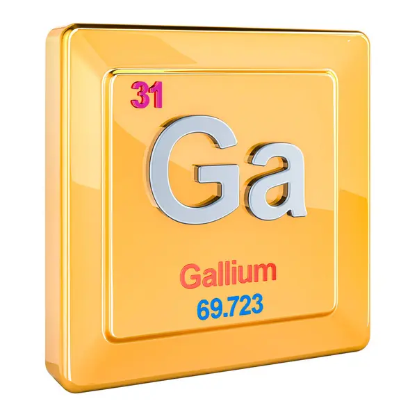 Gallium Signe Chimique Avec Numéro Dans Tableau Périodique Rendu Isolé Photo De Stock
