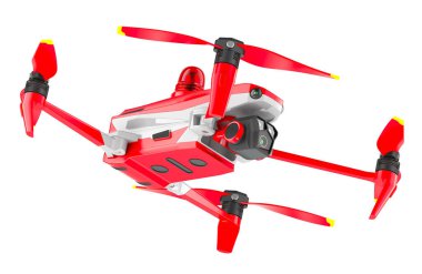 İHA ambulans, beyaz arkaplanda 3D görüntüleme