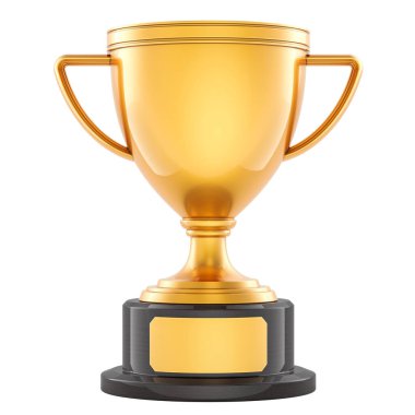 Altın Kupa Kupası Ödülü, beyaz arka plan üzerinde izole 3d render