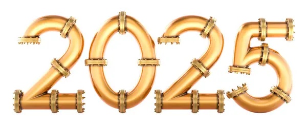Bakır borular 2025, 3D görüntüleme beyaz arkaplan üzerinde izole 