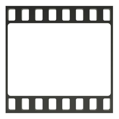 Bir çerçeve film şeridi veya eski fotoğraf negatif, beyaz arkaplanda üç boyutlu görüntüleme izole