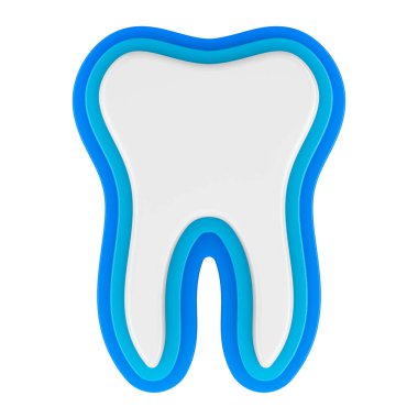 İnsan dişi silueti, minimalist tasarım. Beyaz arkaplanda 3B görüntüleme izole edildi