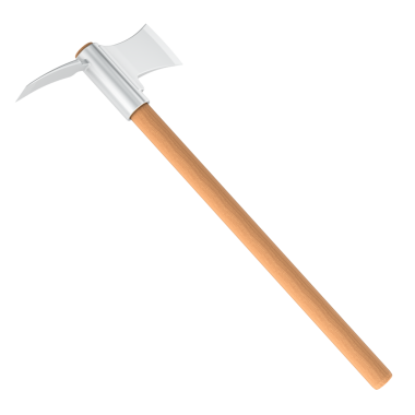 Pulaski Axe, tahta saplı. Şeffaf arkaplanda 3B görüntüleme izole edildi