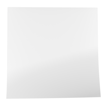 Kağıt ataçlı boş beyaz not kağıdı, şeffaf arkaplanda 3 boyutlu görüntüleme