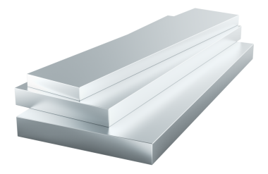 Paslanmaz Çelik Düz Çubuklar, Tabaklar. Şeffaf arkaplanda 3B görüntüleme izole edildi