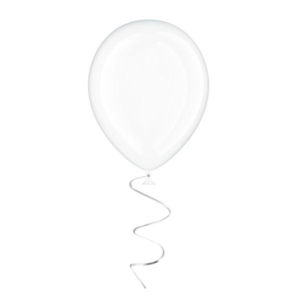 Şeffaf Parti Balonu, temiz balon. Şeffaf arkaplanda 3B görüntüleme izole edildi