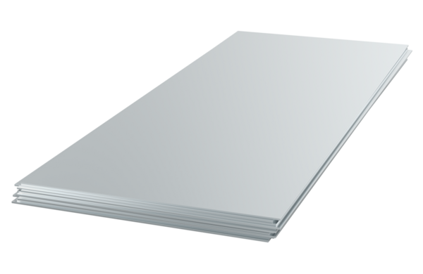 Paslanmaz Çelik Çarşaflar. Şeffaf arkaplanda 3B görüntüleme izole edildi