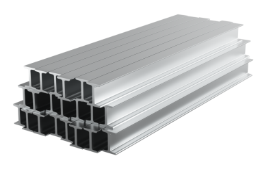 I-kiriş yığını ya da H şeklinde yuvarlanmış çelik kiriş, çift T. 3D izole edilmiş şeffaf arkaplan.