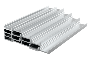 Çelik Kanal Profilleri Yığını, 3D görüntüleme şeffaf arkaplanda izole edildi