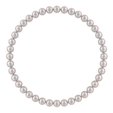 İnci kolye. Pembe incilerden kolye, şeffaf arkaplanda 3 boyutlu görüntüleme.