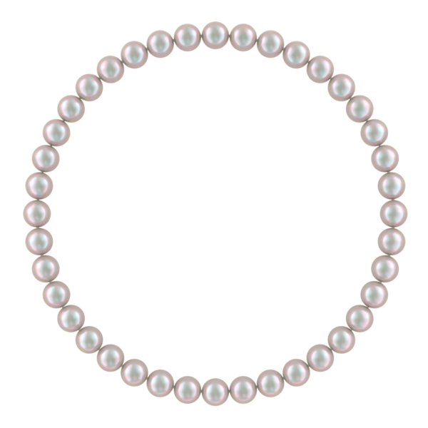 İnci kolye. Pembe incilerden kolye, şeffaf arkaplanda 3 boyutlu görüntüleme.