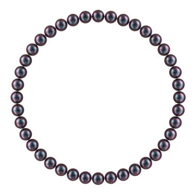 Siyah inci kolye. Siyah incilerden kolye, şeffaf arkaplanda 3 boyutlu görüntüleme