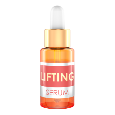 Kaldıraç serumu, cam damlası şişesi. Şeffaf arkaplanda 3B görüntüleme izole edildi