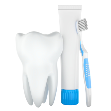 Diş macunu tüplü ve diş fırçalı diş. Şeffaf arkaplanda 3B görüntüleme izole edildi