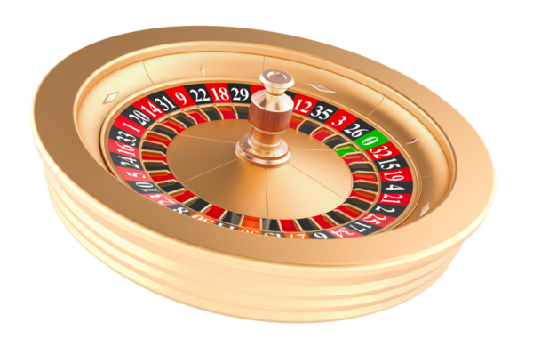 Altın Kumarhane Ruleti, 3D görünümü şeffaf arkaplanda izole edildi