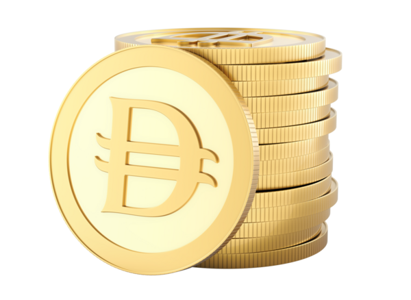 Bir yığın Dirham madeni para. Şeffaf arkaplanda 3B görüntüleme izole edildi