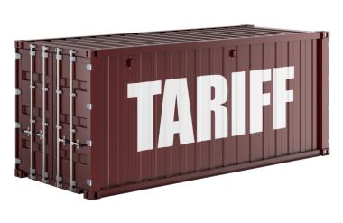 Tarife, nakliye konteynırı. Şeffaf arkaplanda 3B görüntüleme izole edildi