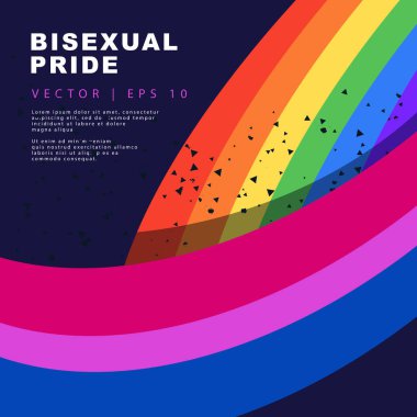 The LGBT flag and the bisexual pride flag. Sexual identification. Vector illustration on a dark background.
