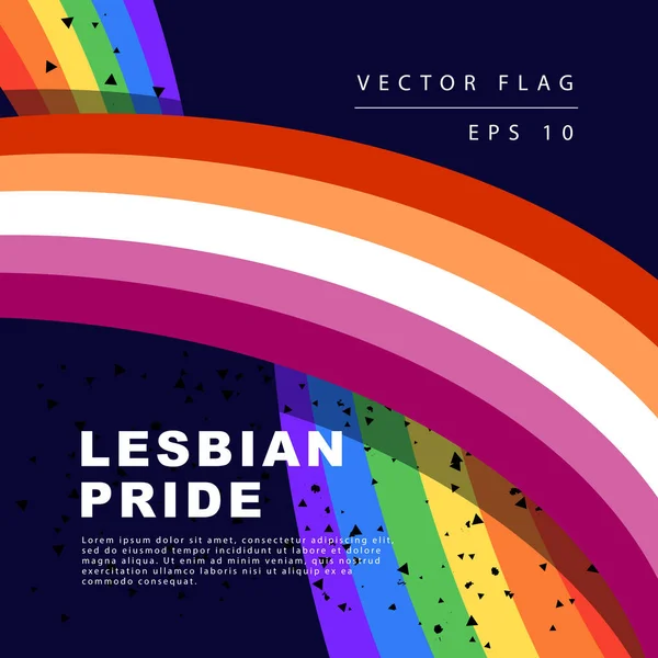 Lgbt Flag Lesbian Pride Flag Sexual Identification Vector Illustration Dark — Stock Vector