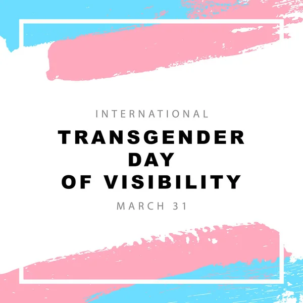 stock vector Flag of transgender pride. March 31, International Transgender Visibility Day. Blue, pink and white brush strokes drawn by hand. Sexual identification.